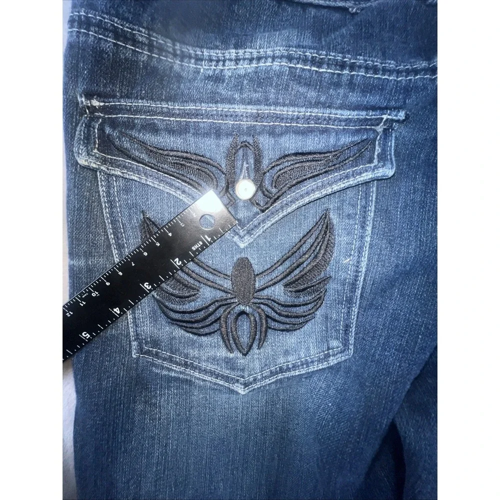Affliction Jeans Men's 40x34 Fits (40x32) Embroidered Pockets Dark Wash‎ Y2K